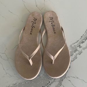 Matisse Size 7 Rose Gold/Taupe Sandals